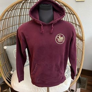 Men’s Obey Prop Burgundy Sweatshirt with Kangaroo Pocket